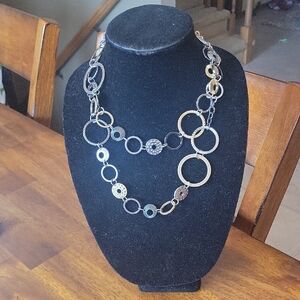 Lia Sophia Improv Chic Gold and Silver Circle Necklace
